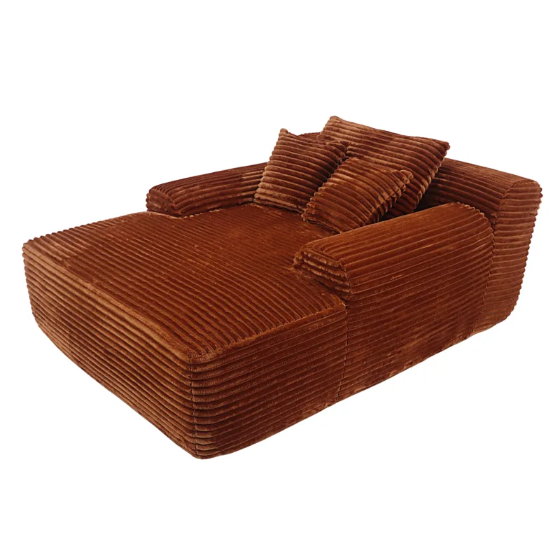 spring compressed sofa with orange plush