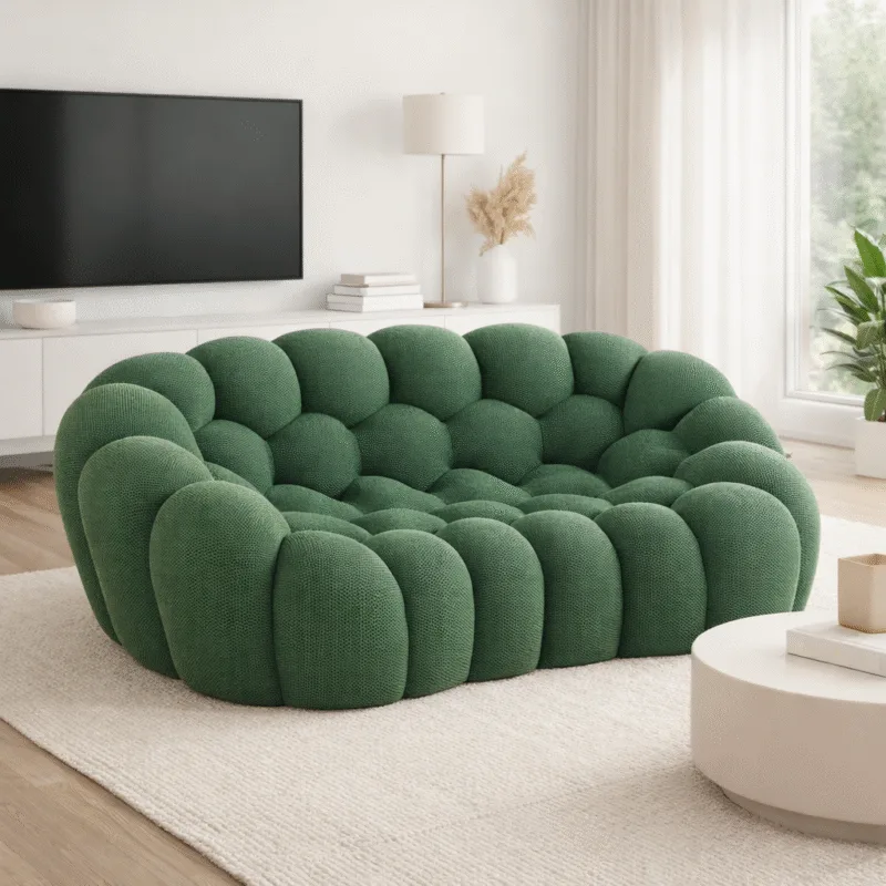 3-seats compression football sofa featured molded foam, roll-pack packaging [YF461-2]