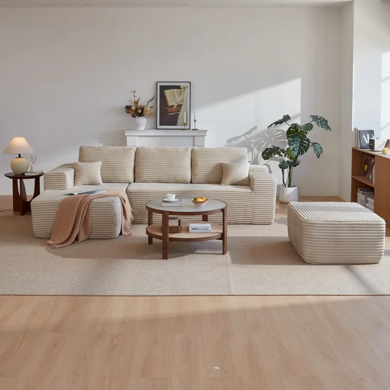 L shape compressed sofa with flush fabric,customize fabric avalible [YF609]