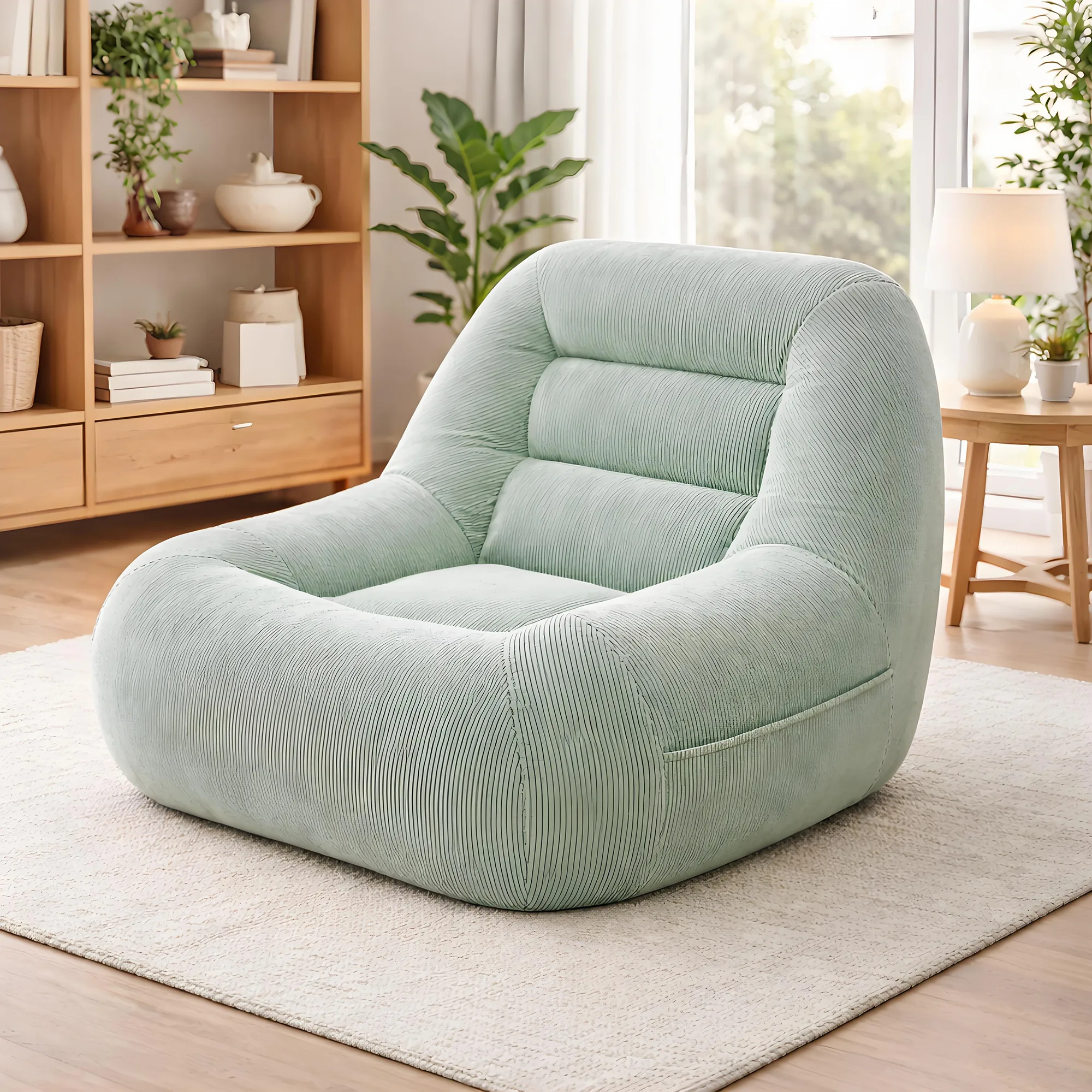 Cozy green oversized lounge chair
